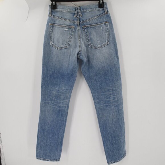 SLVRLAKE Jeans Womens 24 L29 Virginia Slim Destroyed Straight Leg Cotton Denim - Picture 3 of 12